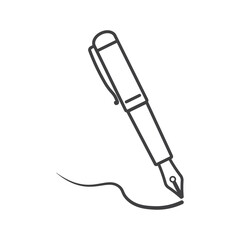 Pen and signature icon vector illustration.