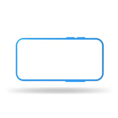 3d realistic Mock-up smart phone empty screen front view isolated on white background, vecto