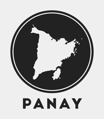 Panay icon. Round logo with island map and title. Stylish Panay badge with map. Vector illustration.