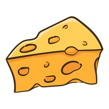 recommend clip art: Funny colored triangle cheese slice icon.