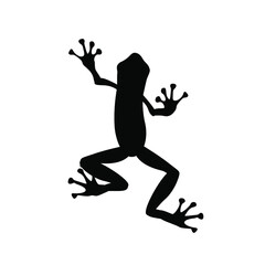Fototapeta na wymiar Frog vector silhouette isolated black on white