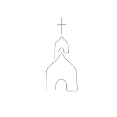 Church drawing on white background, vector illustration	