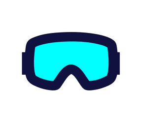 Snowboard goggles on a white background. Symbol. Vector illustration. 