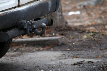 car tow bar on the background of asphalt