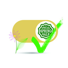 Hello Spring Special  Sale . floral vector banner