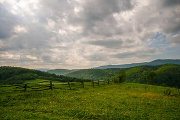 landscape in the Carpathian mountains near Svalyava, Ukraine