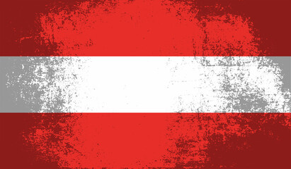 Fototapeta na wymiar Grunge Austria flag. Austria flag with waving grunge texture.