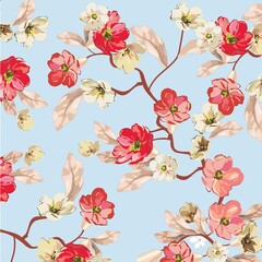 Abstract elegance pattern with floral background.

