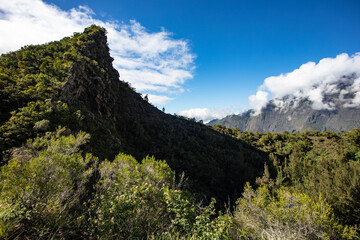 Clouds on Crest Lines in Volcanic Island