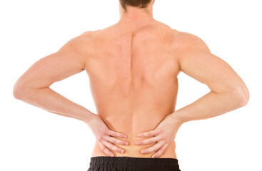 man holding back pain bone spine