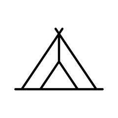 Tent line icon. Travel outline symbol. Camping marquee sign. Vector isolated on white
