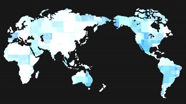 デジタルな世界地図動画