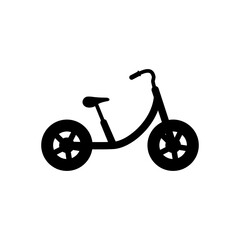 Fototapeta na wymiar Bike icon. Kids bicycle silhouette. Child bike black shape. Vector illustration isolated on white