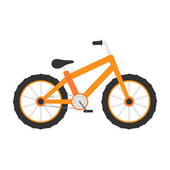 Bike kids icon. Bicycle colorful symbol. Orange child bike sign. Vector illustration isolated on white © Віталій Баріда