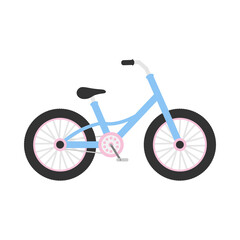 Bike kids icon. Bicycle colorful symbol. Blue child bike sign. Vector illustration isolated on white © Віталій Баріда