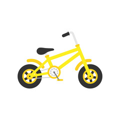 Fototapeta na wymiar Bike kids icon. Bicycle colorful symbol. Yellow child bike sign. Vector illustration isolated on white