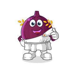 fig with traditional greek clothing cartoon. cartoon mascot vector