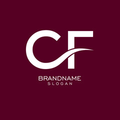the letters CF. vector logo monogram alphabet minimalist design