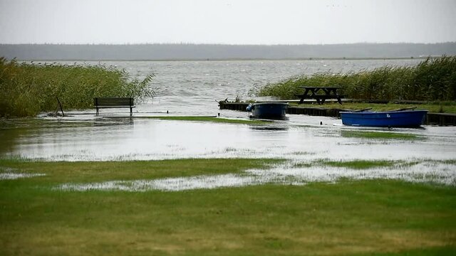 Hochwasser am Dar&szlig;er Bodden 