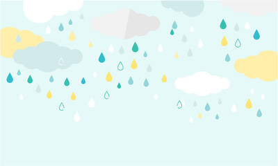 雨の日のナチュラル シンプル背景イラスト Wall Mural Molly 雨の日のナチュラル シンプル背景イラスト Wall Mural Molly