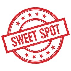 SWEET SPOT text written on red vintage round stamp.