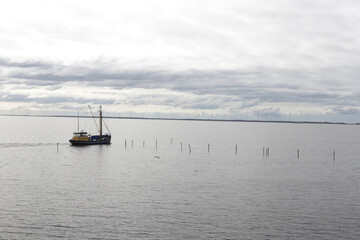 Lonely fish boat in North Sea.