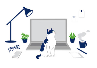 テレワークとねこのいる暮らし