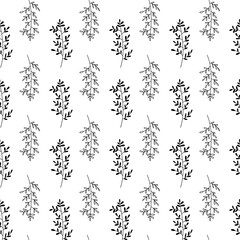 simple seamless leaf patterns for black and white decoration