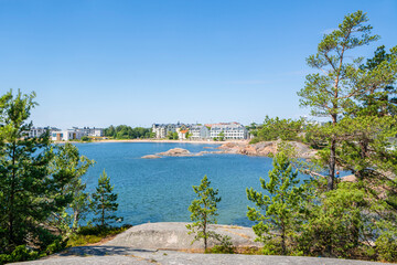 Fototapeta na wymiar Coastal view of Hanko city, Finland
