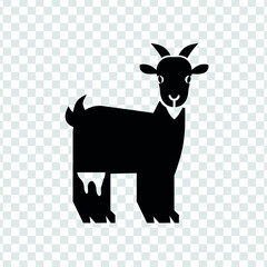 Goat icon. Black color image of an animal. Flat icon.