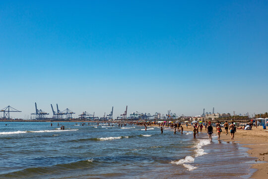 malvarosa beach of the City of valencia, costa blanca, spain