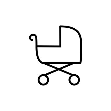 Baby Stroller icon on white isolated background. Vector illustration