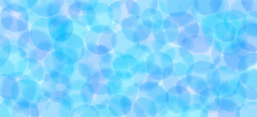 水の波紋やクラゲ、朝顔、紫陽花のイメージ　青系