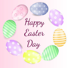 Banner with Easter eggs and greetings, Easter banner, Easter Day, vector illustration