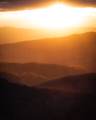 Classic golden glow over Shenandoah National Park.