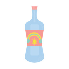 Bottle of martini, another alcohol drink or water. Party, pub, restoraunt or club element. alcohol coctail with vermouth. Vector illustration, isolated on a white background.