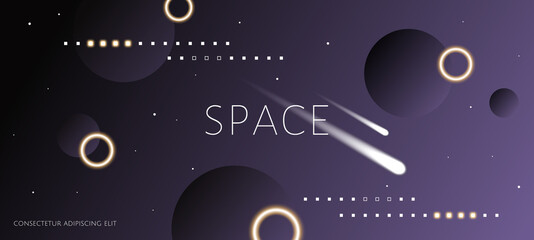 Abstract minimalistic violet space background. Vector template for banners and presentations. EPS 10 illustration. © Arriane