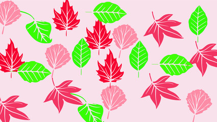 Seamless stylish leaves pattern vector background texture.