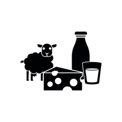 Vector image. Sheep milk icon.