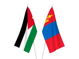 Mongolia and Hashemite Kingdom of Jordan flags