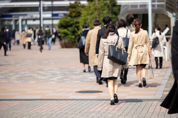 Obraz premium スーツ姿で歩く女性の後ろ姿