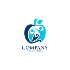 apple family dental logo vector