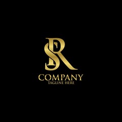 Fototapeta na wymiar luxury letter SR logo design