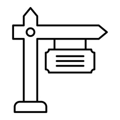 Vector Sign Board Outline Icon Design
