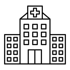 Vector Hospital Outline Icon Design