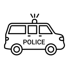 Vector Police van Outline Icon Design
