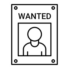 Vector Wanted Outline Icon Design