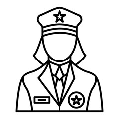 Vector Policewomen Outline Icon Design