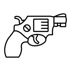 Vector Revolver Outline Icon Design