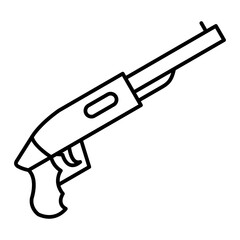 Vector Shotgun Outline Icon Design